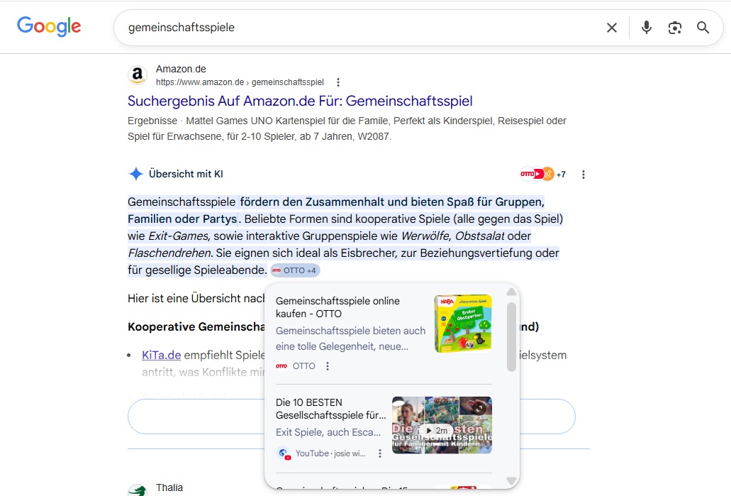 Shop-Kategorieseite in AI Overviews Shop-Kategorieseite in AI Overviews
